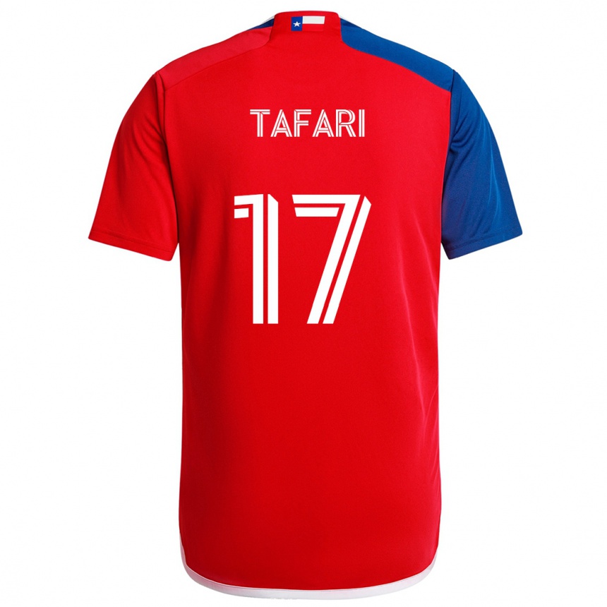 Kids Football Nkosi Tafari #17 Blue Red Home Jersey 2024/25 T-Shirt