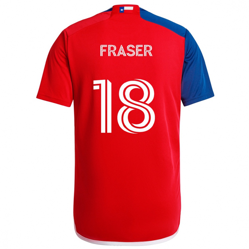 Kids Football Liam Fraser #18 Blue Red Home Jersey 2024/25 T-Shirt