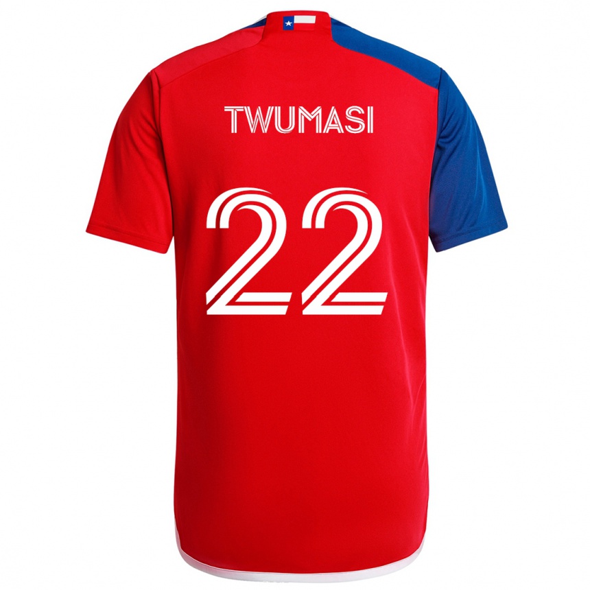 Kids Football Ema Twumasi #22 Blue Red Home Jersey 2024/25 T-Shirt