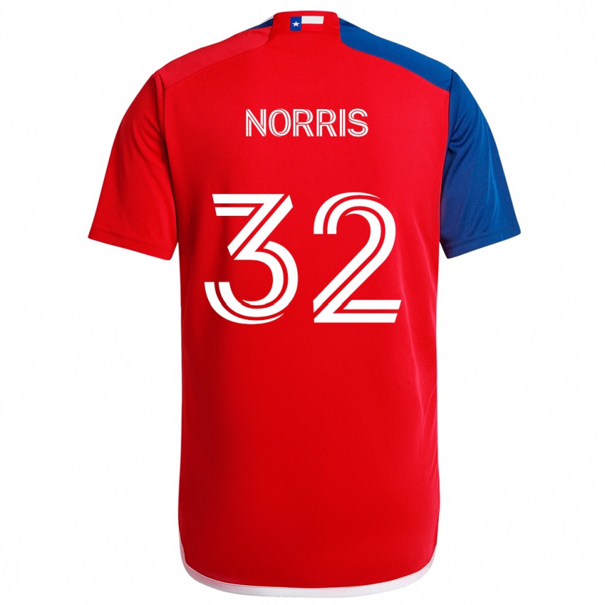 Kids Football Nolan Norris #32 Blue Red Home Jersey 2024/25 T-Shirt