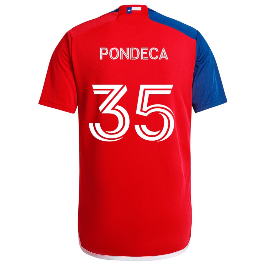 Kids Football Tomas Pondeca #35 Blue Red Home Jersey 2024/25 T-Shirt