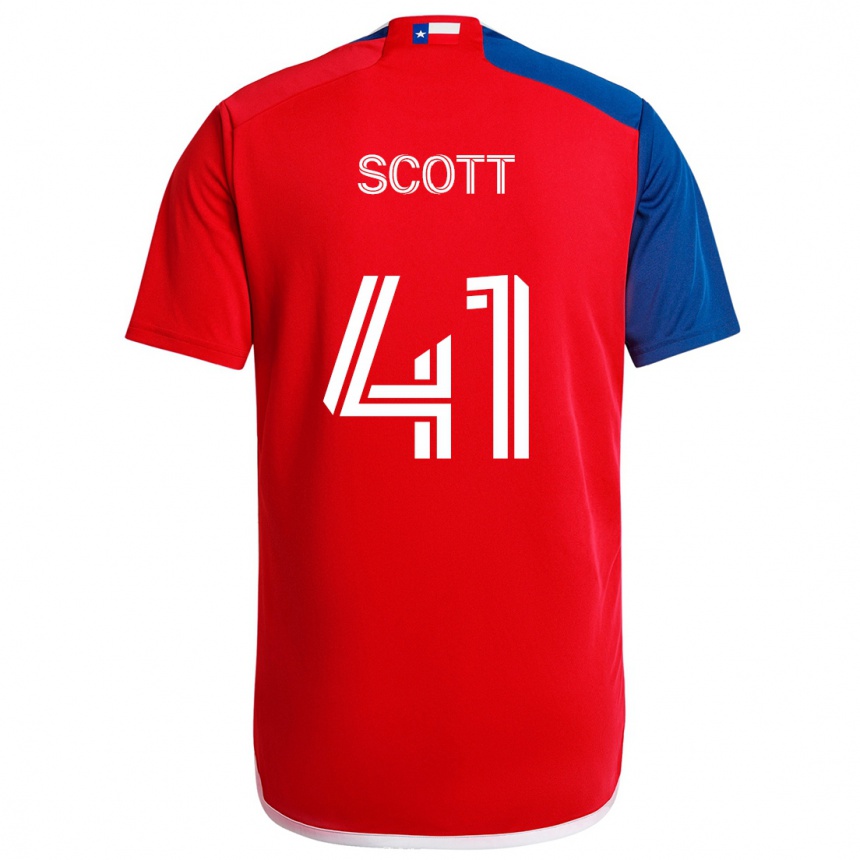 Kids Football Tarik Scott #41 Blue Red Home Jersey 2024/25 T-Shirt