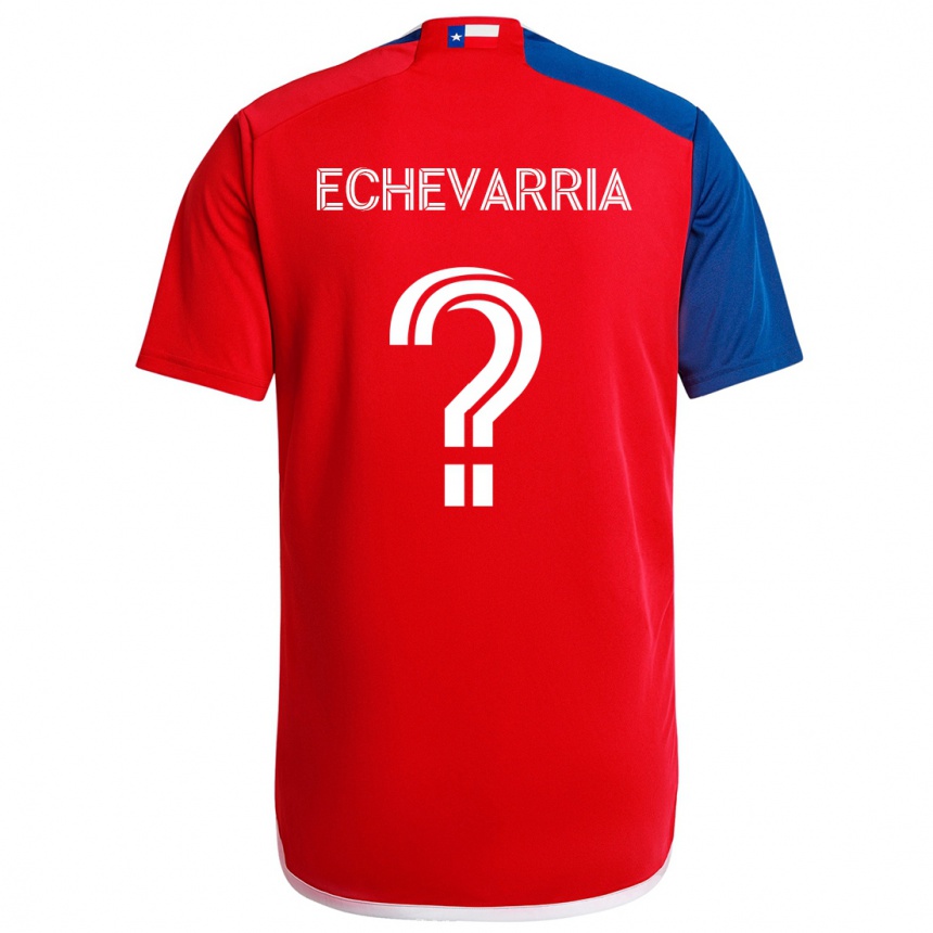 Kids Football Diego Echevarria #0 Blue Red Home Jersey 2024/25 T-Shirt