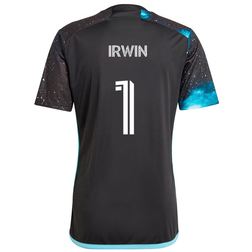 Kids Football Clint Irwin #1 Black Blue Home Jersey 2024/25 T-Shirt