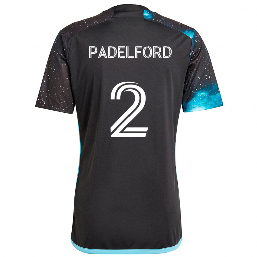 Kids Football Devin Padelford #2 Black Blue Home Jersey 2024/25 T-Shirt