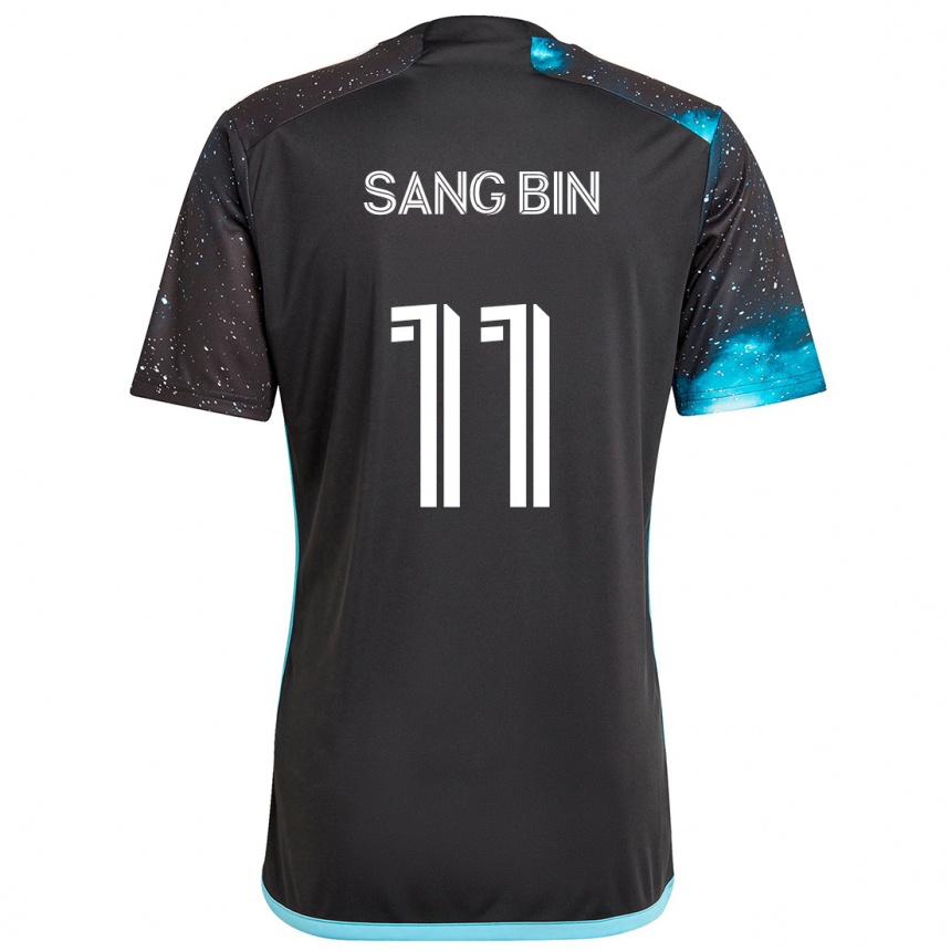 Kids Football Sang-Bin Jeong #11 Black Blue Home Jersey 2024/25 T-Shirt