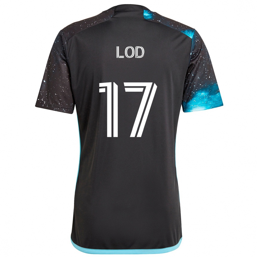 Kids Football Robin Lod #17 Black Blue Home Jersey 2024/25 T-Shirt