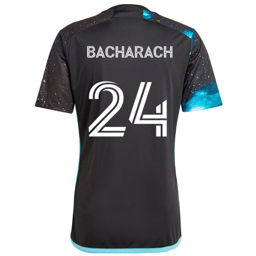 Kids Football Hugo Bacharach #24 Black Blue Home Jersey 2024/25 T-Shirt