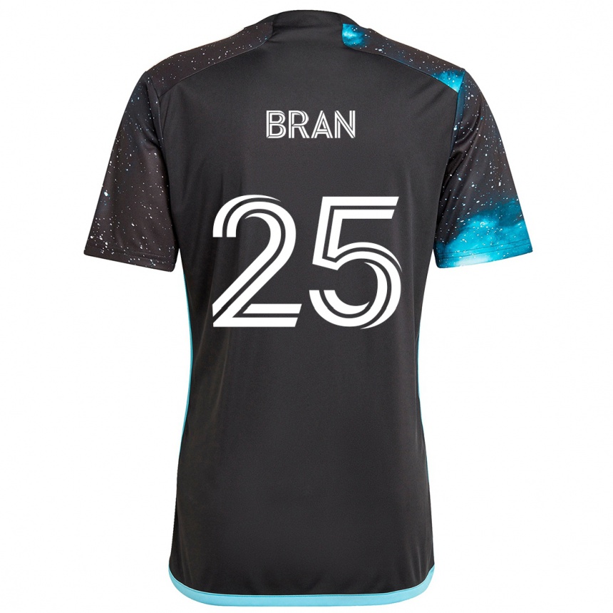 Kids Football Alejandro Bran #25 Black Blue Home Jersey 2024/25 T-Shirt