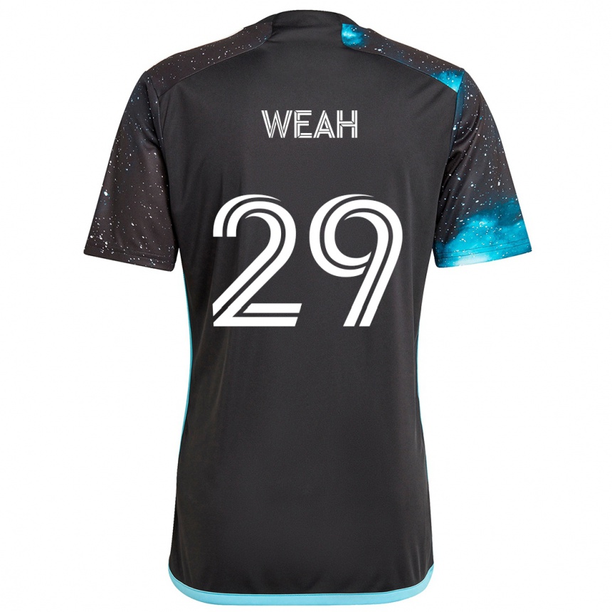 Kids Football Patrick Weah #29 Black Blue Home Jersey 2024/25 T-Shirt