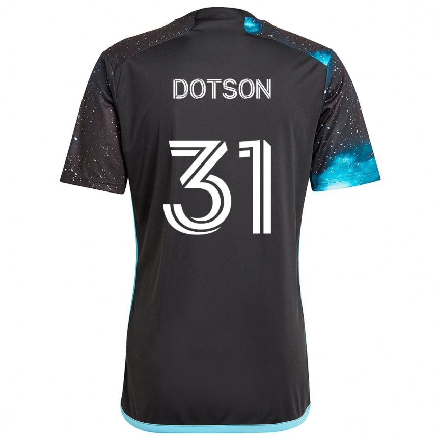 Kids Football Hassani Dotson #31 Black Blue Home Jersey 2024/25 T-Shirt