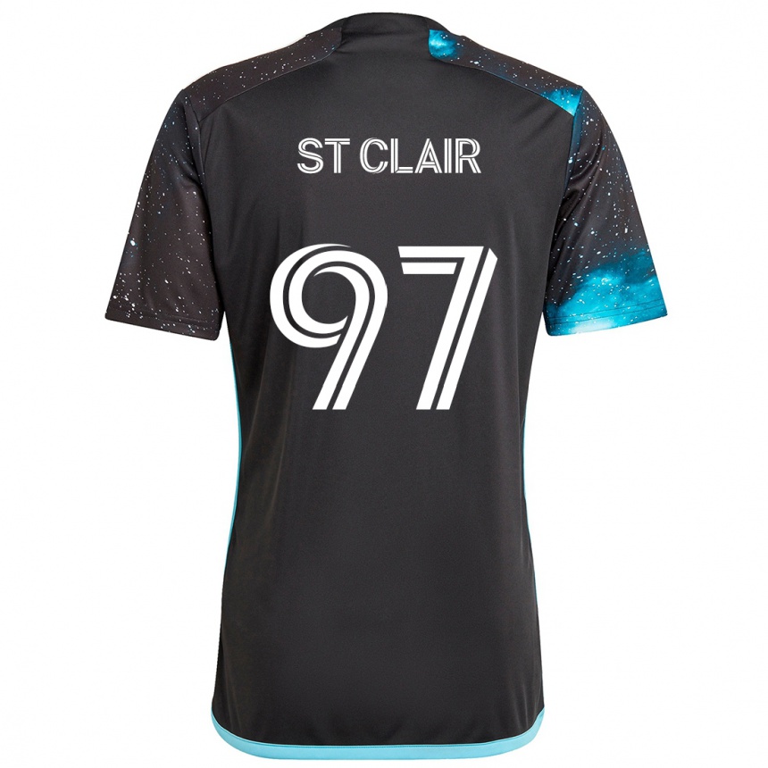 Kids Football Dayne St. Clair #97 Black Blue Home Jersey 2024/25 T-Shirt