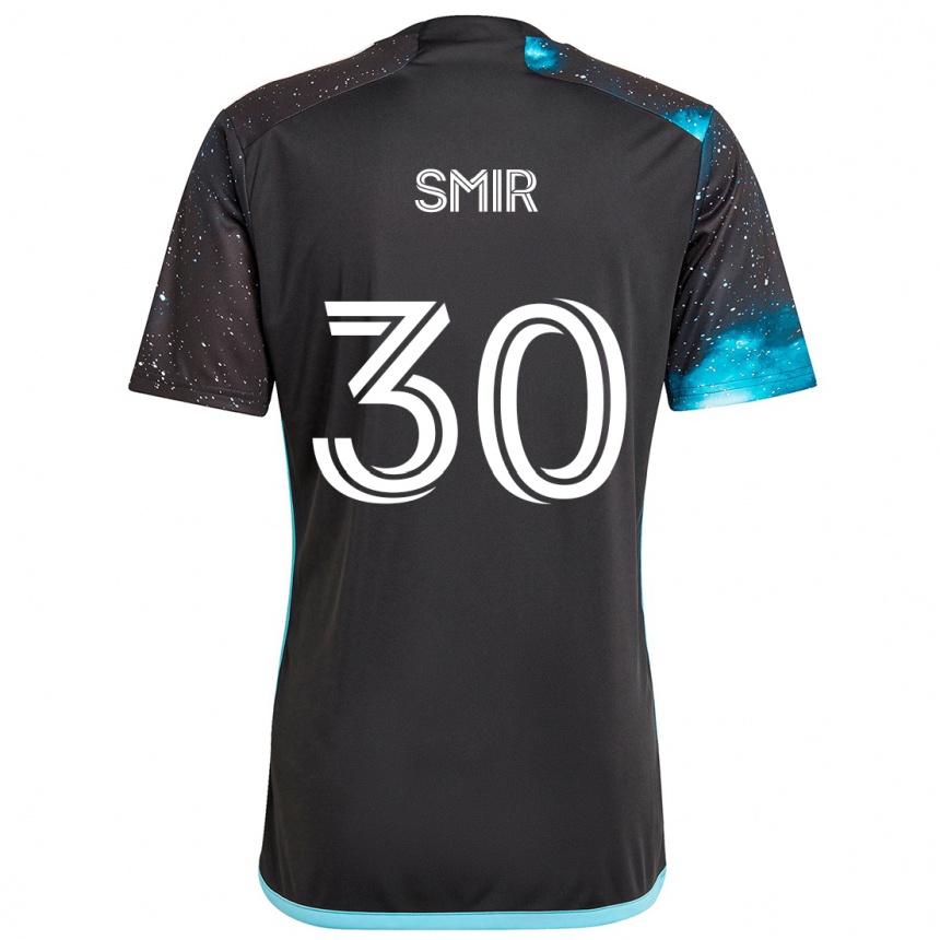 Kids Football Alec Smir #30 Black Blue Home Jersey 2024/25 T-Shirt