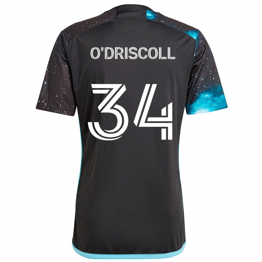 Kids Football Rory O'driscoll #34 Black Blue Home Jersey 2024/25 T-Shirt