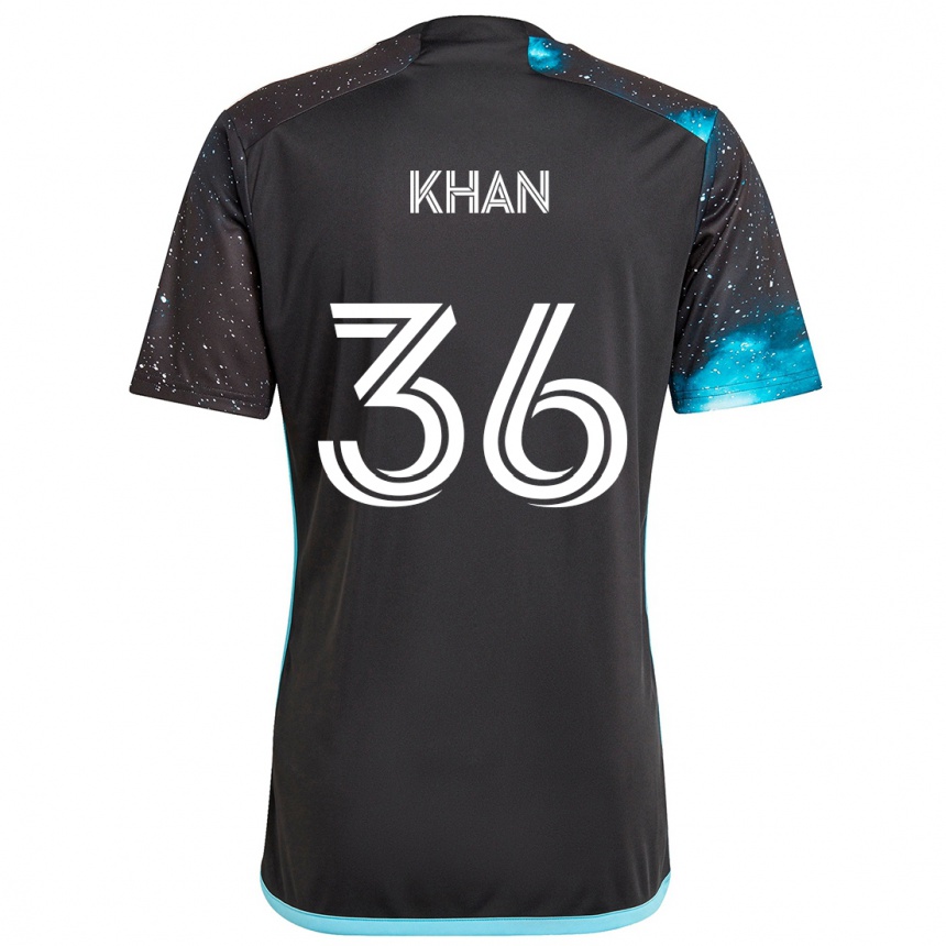 Kids Football Molik Khan #36 Black Blue Home Jersey 2024/25 T-Shirt