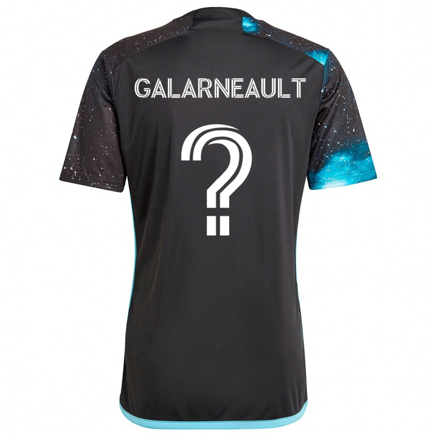 Kids Football Benjamin Galarneault #0 Black Blue Home Jersey 2024/25 T-Shirt