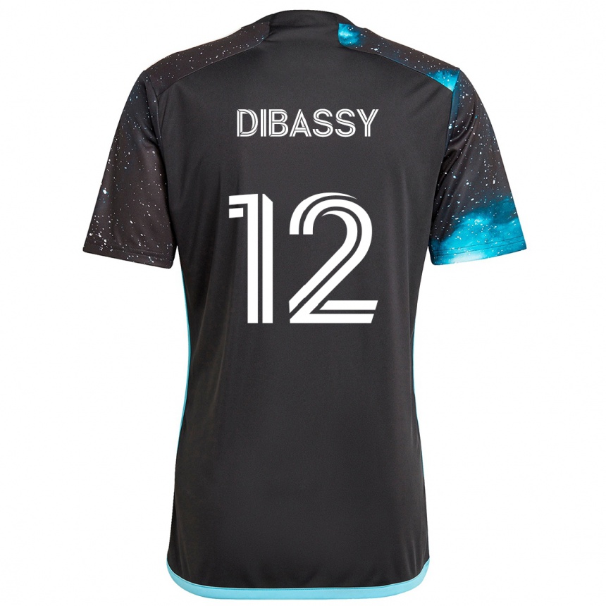 Kids Football Bakaye Dibassy #12 Black Blue Home Jersey 2024/25 T-Shirt