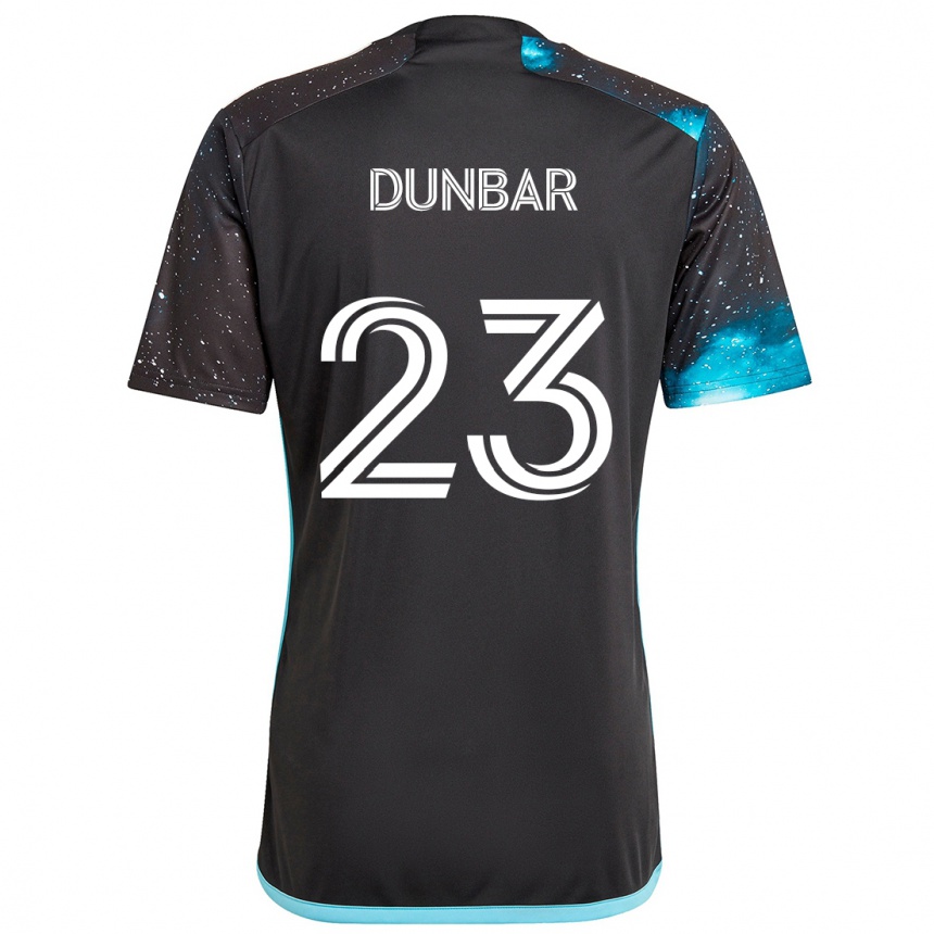 Kids Football Cameron Dunbar #23 Black Blue Home Jersey 2024/25 T-Shirt