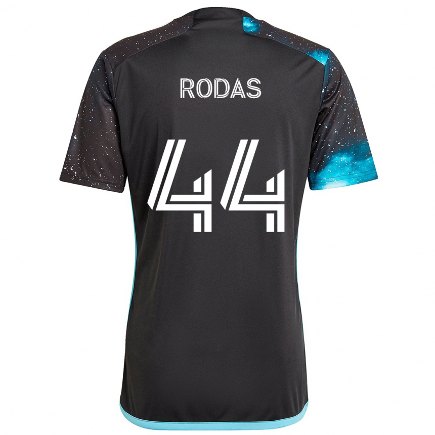 Kids Football Geremy Rodas #44 Black Blue Home Jersey 2024/25 T-Shirt