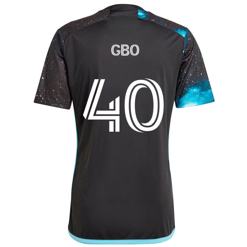 Kids Football Cedrik Gbo #40 Black Blue Home Jersey 2024/25 T-Shirt