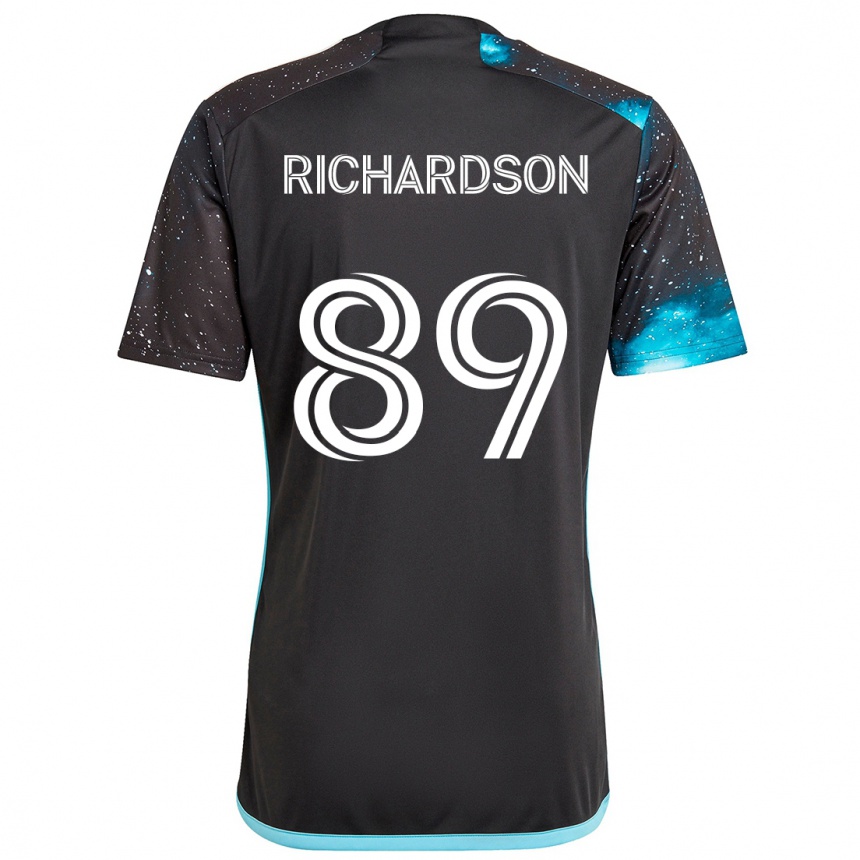 Kids Football Nick Richardson #89 Black Blue Home Jersey 2024/25 T-Shirt