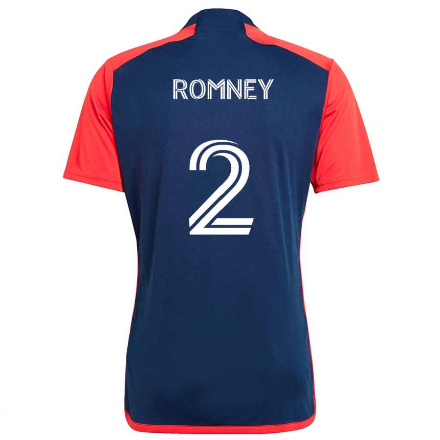 Kids Football Dave Romney #2 Blue Red Home Jersey 2024/25 T-Shirt