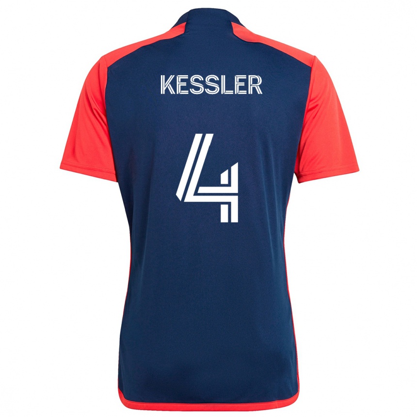 Kids Football Henry Kessler #4 Blue Red Home Jersey 2024/25 T-Shirt