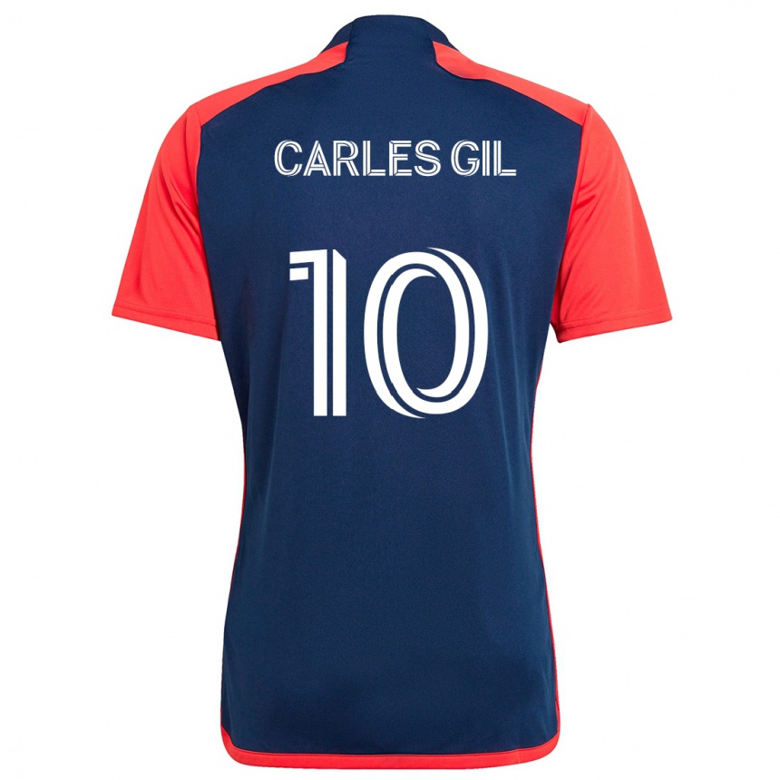 Kids Football Carles Gil #10 Blue Red Home Jersey 2024/25 T-Shirt