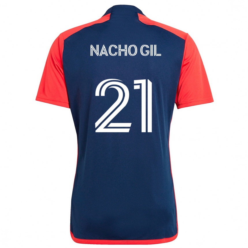 Kids Football Nacho Gil #21 Blue Red Home Jersey 2024/25 T-Shirt