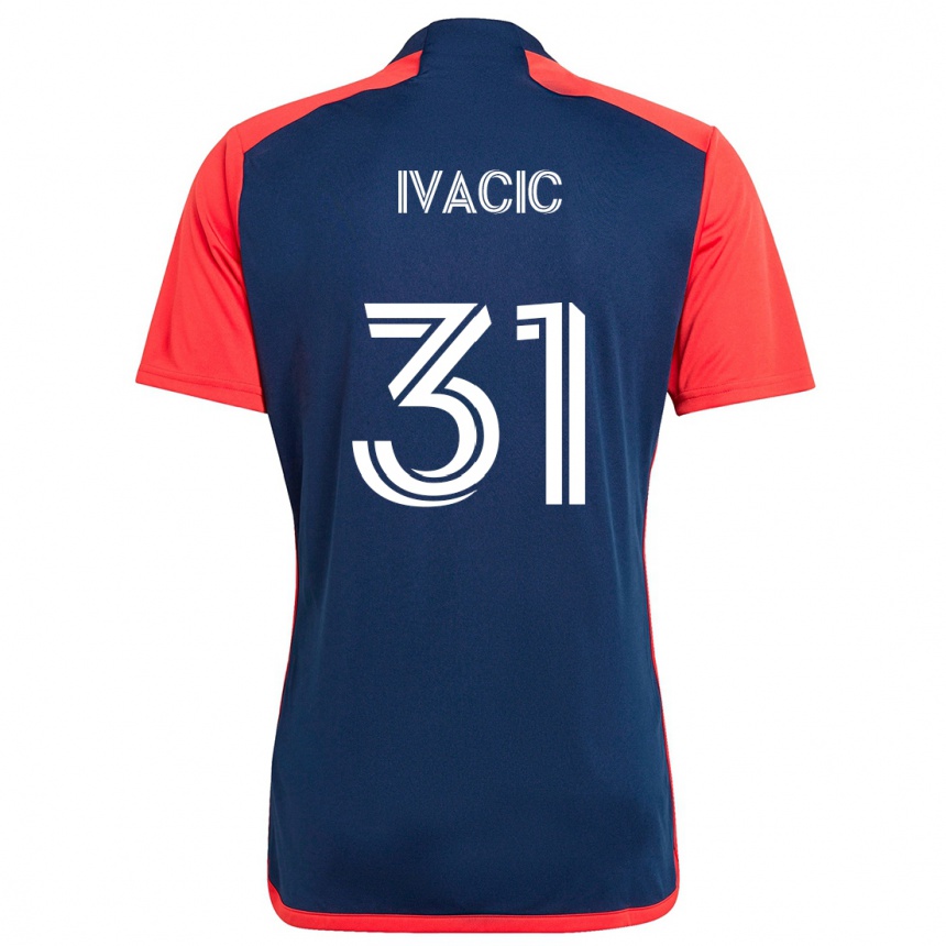 Kids Football Aljaz Ivacic #31 Blue Red Home Jersey 2024/25 T-Shirt