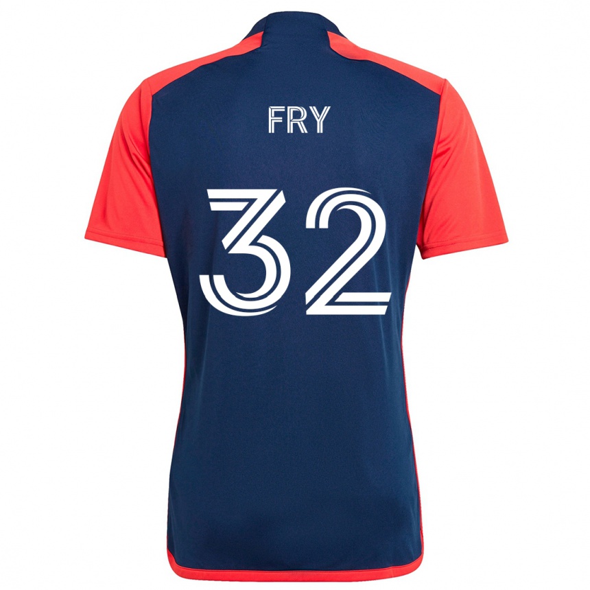 Kids Football Malcolm Fry #32 Blue Red Home Jersey 2024/25 T-Shirt