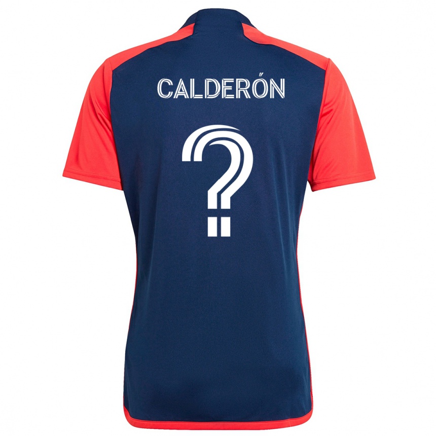 Kids Football Gio Calderón #0 Blue Red Home Jersey 2024/25 T-Shirt