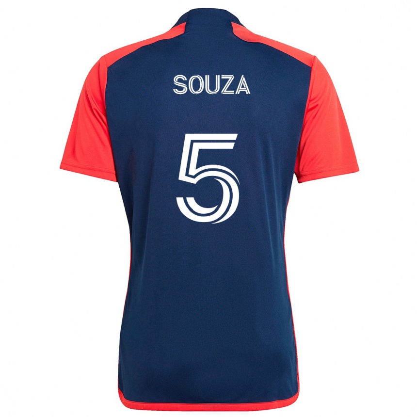 Kids Football Victor Souza #5 Blue Red Home Jersey 2024/25 T-Shirt