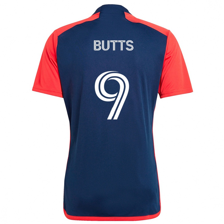 Kids Football Liam Butts #9 Blue Red Home Jersey 2024/25 T-Shirt