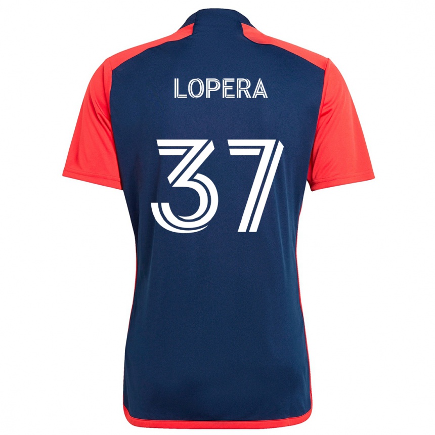 Kids Football Steban Lopera #37 Blue Red Home Jersey 2024/25 T-Shirt