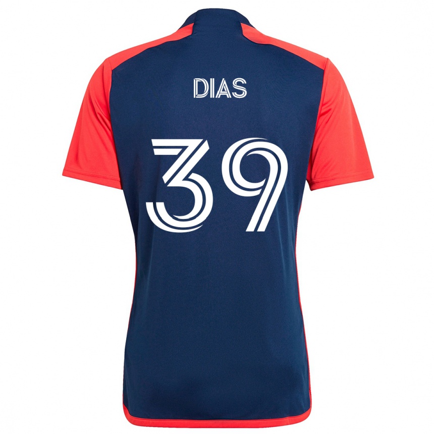 Kids Football Marcos Dias #39 Blue Red Home Jersey 2024/25 T-Shirt