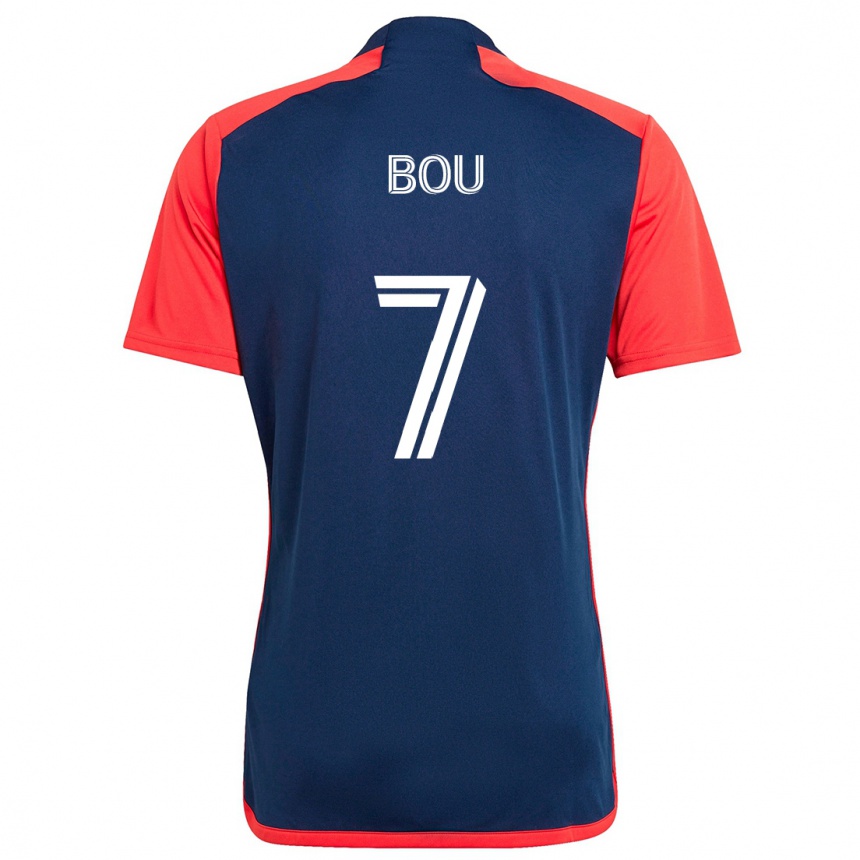 Kids Football Gustavo Bou #7 Blue Red Home Jersey 2024/25 T-Shirt