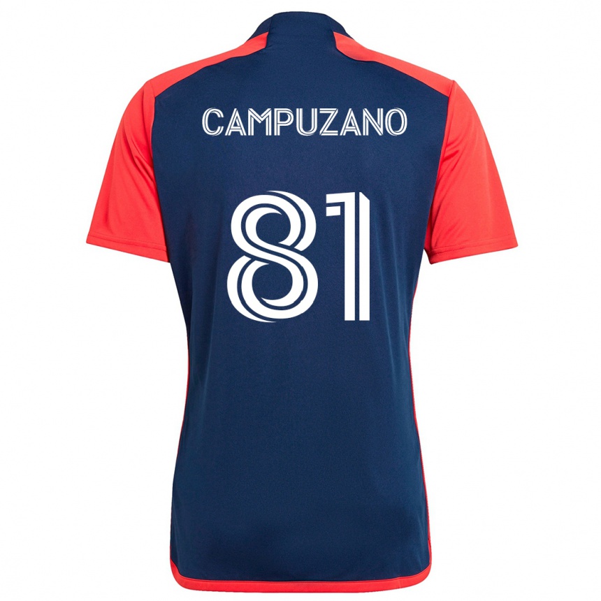 Kids Football Nico Campuzano #81 Blue Red Home Jersey 2024/25 T-Shirt