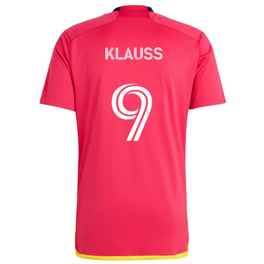 Kids Football João Klauss #9 Red Blue Home Jersey 2024/25 T-Shirt