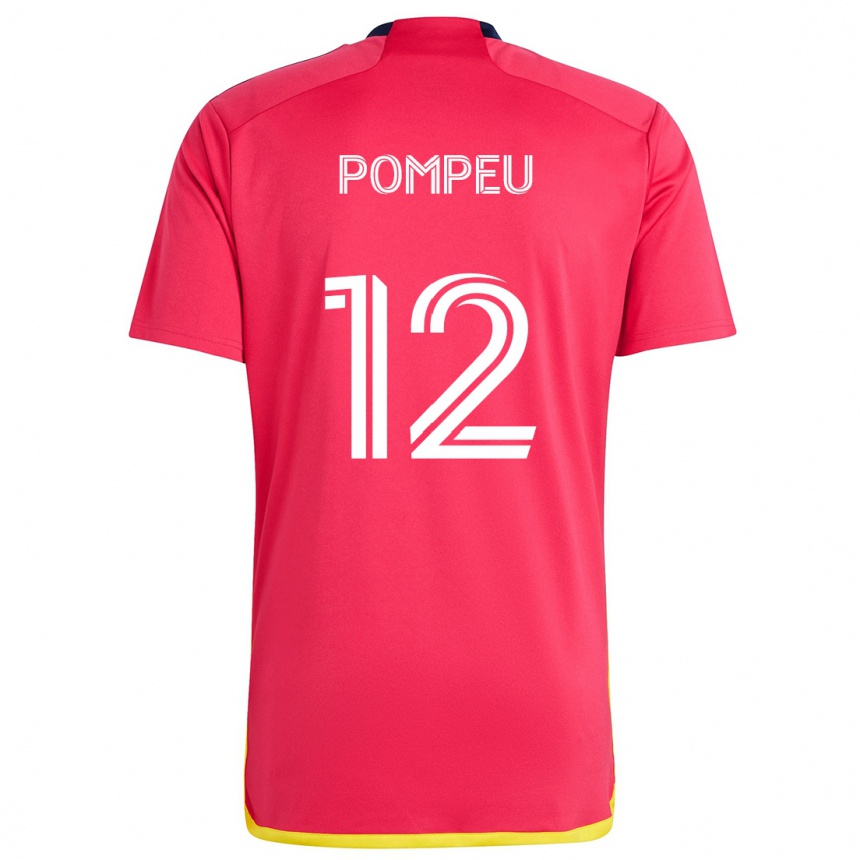 Kids Football Célio Pompeu #12 Red Blue Home Jersey 2024/25 T-Shirt