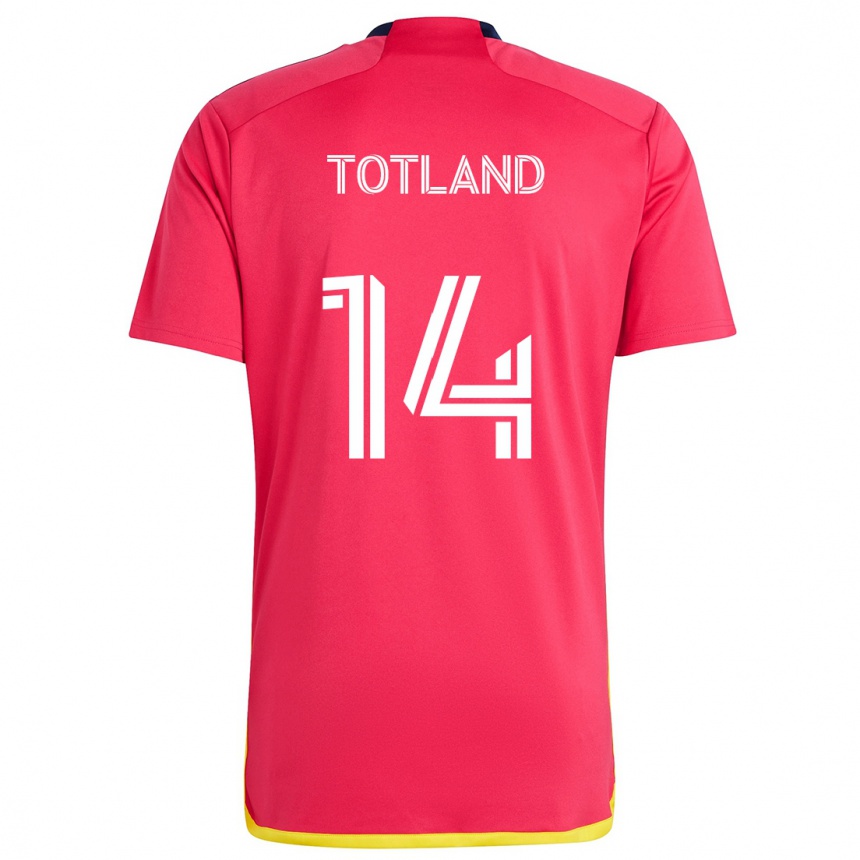 Kids Football Tomas Totland #14 Red Blue Home Jersey 2024/25 T-Shirt