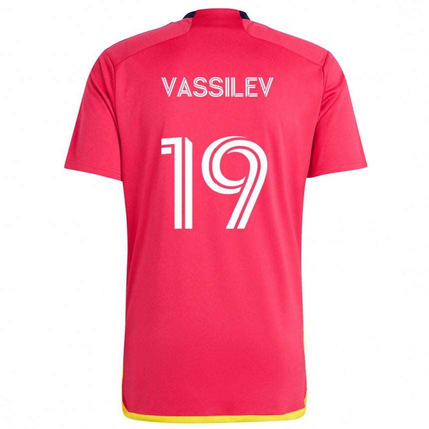 Kids Football Indiana Vassilev #19 Red Blue Home Jersey 2024/25 T-Shirt