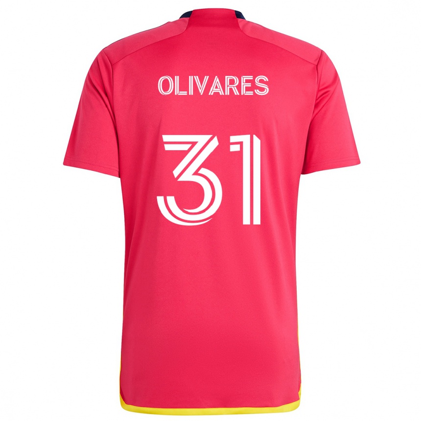 Kids Football Christian Olivares #31 Red Blue Home Jersey 2024/25 T-Shirt