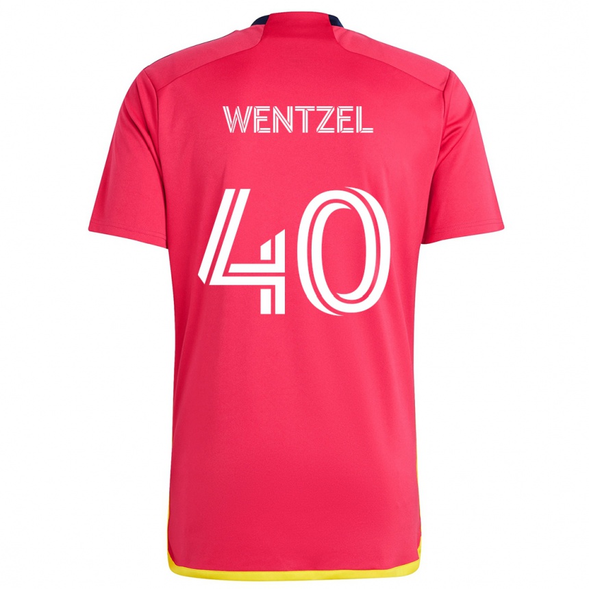 Kids Football Michael Wentzel #40 Red Blue Home Jersey 2024/25 T-Shirt