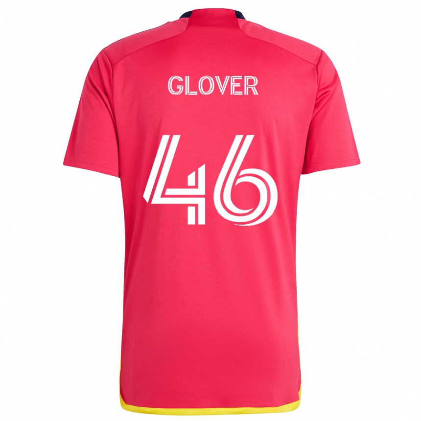 Kids Football Caden Glover #46 Red Blue Home Jersey 2024/25 T-Shirt