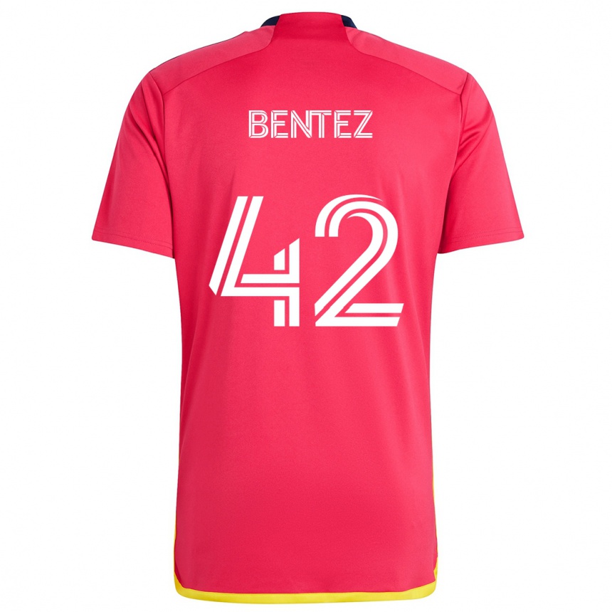 Kids Football Óscar Benítez #42 Red Blue Home Jersey 2024/25 T-Shirt