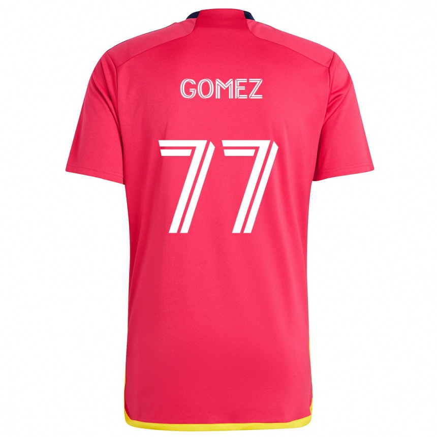 Kids Football Sam Gomez #77 Red Blue Home Jersey 2024/25 T-Shirt