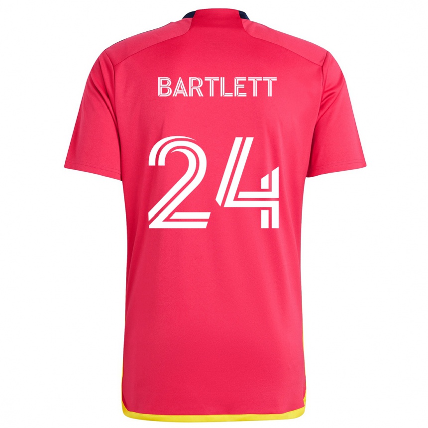 Kids Football Lucas Bartlett #24 Red Blue Home Jersey 2024/25 T-Shirt