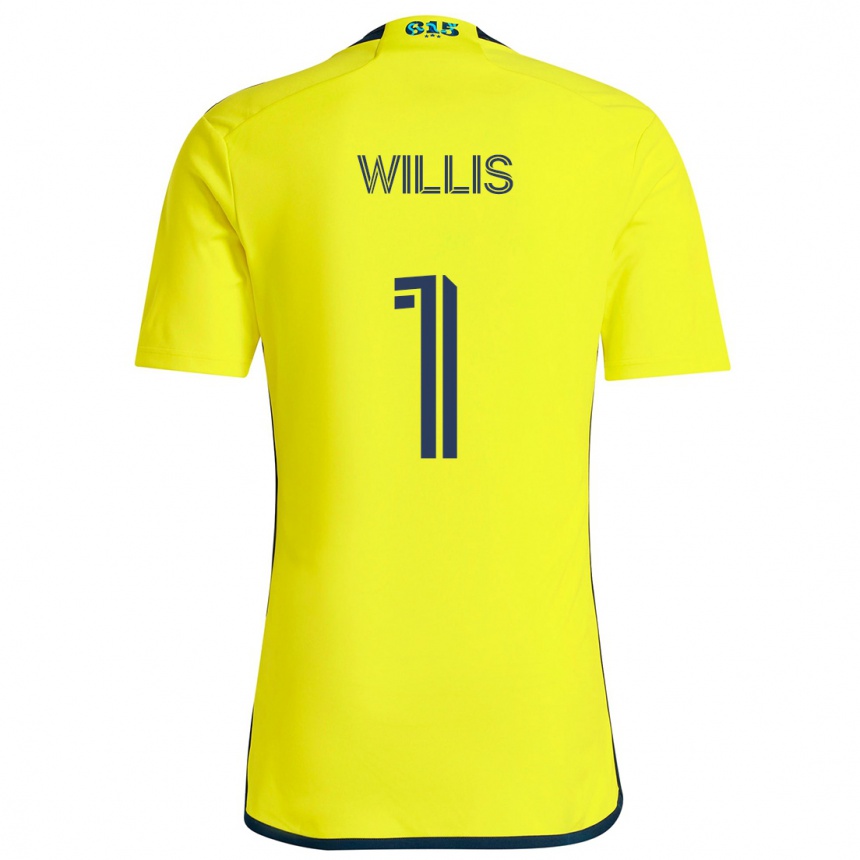 Kids Football Joe Willis #1 Yellow Blue Home Jersey 2024/25 T-Shirt