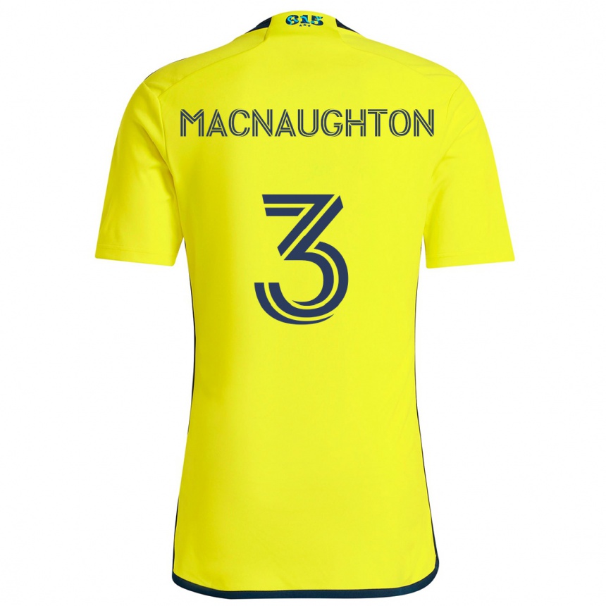 Kids Football Lukas Macnaughton #3 Yellow Blue Home Jersey 2024/25 T-Shirt